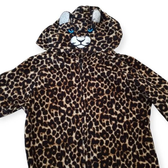 JOE BOXER LEOPARD JUMPSUIT PAJAMA BROWN & TAN SZ.M GUC. - Picture 2 of 7